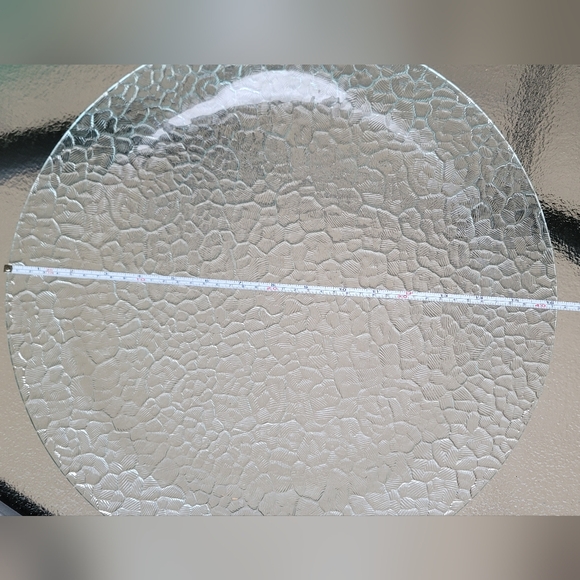 Textured Embedded Glass Charger Serving Dish Platter - Picture 4 of 7